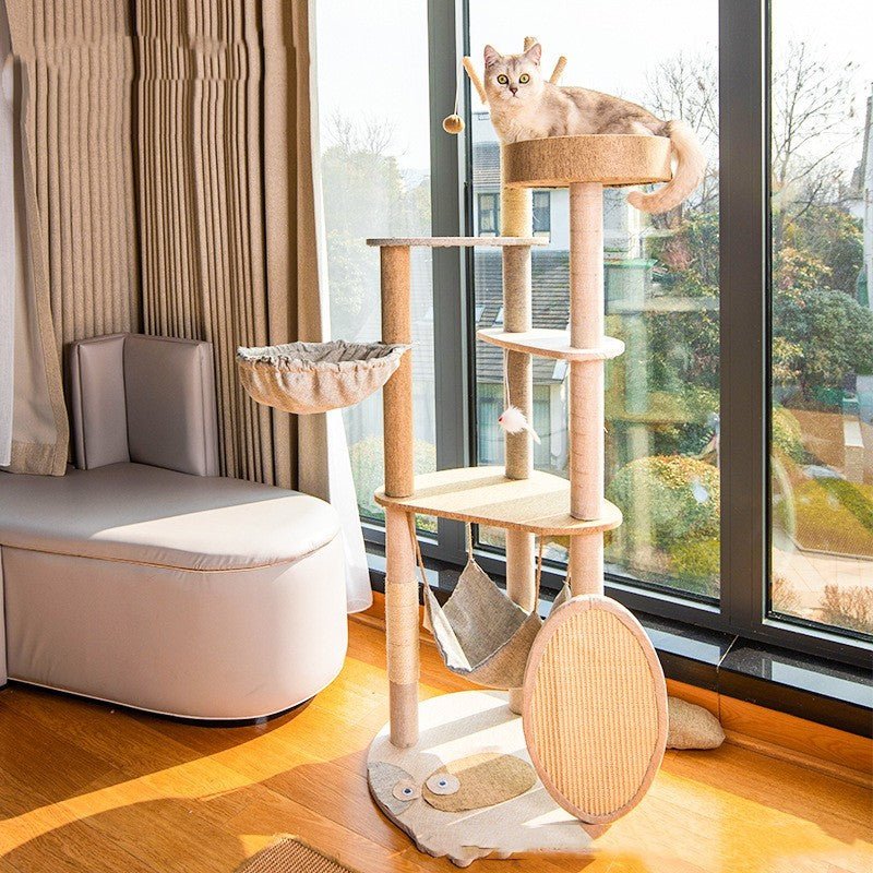 Arbre à Chat en Bois - Centre d'Activité Complet Griffoir Intégré - FELINA