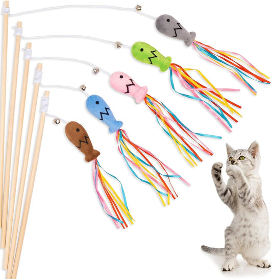 Jouet Ficelles Chat 3 - en - 1 - Rubans Herbe à Chat Grelots 40cm - FELINA